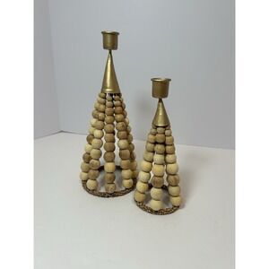 Peoro‎ WOOD/METAL Tabletop Candlestick